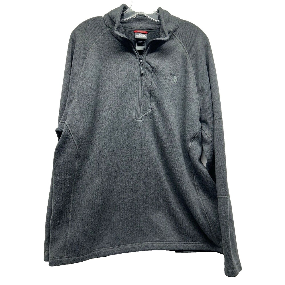 The North Face Men's Grey XL 1/4 Zip Pullover Heavy Fleece Polyester Jacket (D4)